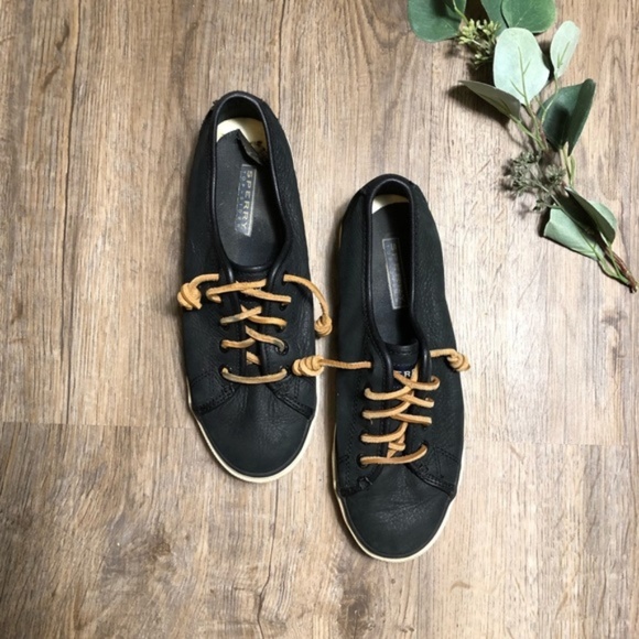 Sperry Shoes - Black Leather Lace Up Sperry’s